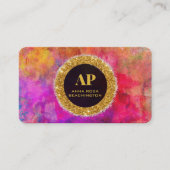 *~AP93 Neon Warm BOLD Abstract QR-Visitekaartje Visitekaartje (Voorkant)