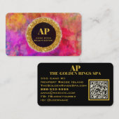 *~AP93 Neon Warm BOLD Abstract QR-Visitekaartje Visitekaartje (Voorkant / Achterkant)