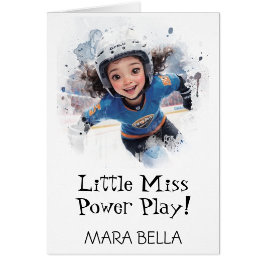 *~* AP94 9 Cute Hockey Girl Personalize Birthday (Voorkant)