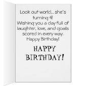 *~* AP94 9 Cute Hocky Girl Personalize Birthday (Binnen (Rechts))