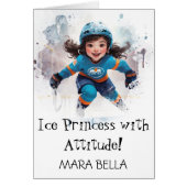 *~* AP94 Cute 5 Hockey Girl Personalize Birthday (Voorkant)