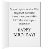 *~* AP94 Cute 5 Hockey Girl  Personalize Birthday (Binnen (Rechts))