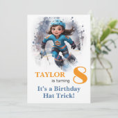 *~* AP94 DIY k-8 Cute Hockey Girl Birthday Kaart (Staand voorkant)