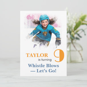 *~* AP94 Doe-het-zelf kw-2 Schattig Hockey Meisje Kaart