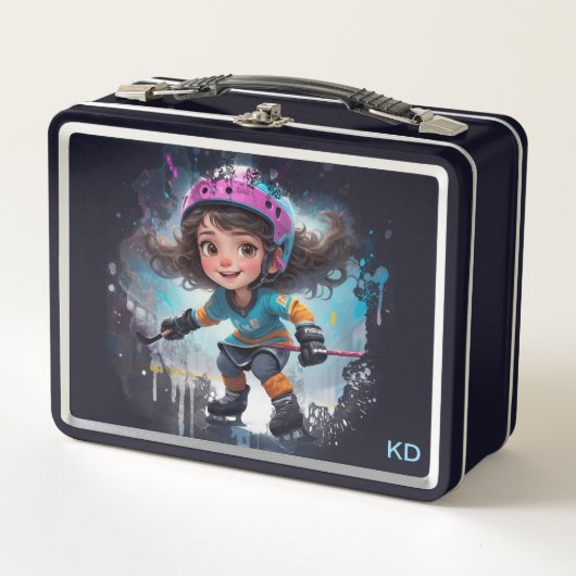 *~* AP94   Ice Hockey Girl Player Cute 22 Initials (Voorkant)