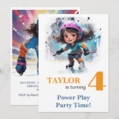 *~* AP94 k-22 DIY Schattige Hockey Meisje Verjaard Kaart (Voorkant / Achterkant)