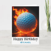 ** AP94 Modern Fire Golf Ball Verjaardag Kaart (Voorkant)