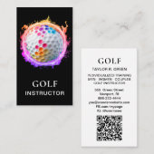*~*  AP94 QR Flames Fire Rainbow  Bold Golf Ball  Visitekaartje (Voorkant / Achterkant)