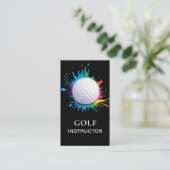 *~*  AP94  QR Rainbow Splash Bold Golf Ball  Visitekaartje (Staand voorkant)