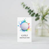 *~*  AP94  QR Rainbow Splash Golf Ball  Visitekaartje (Staand voorkant)