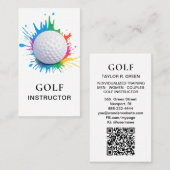 *~*  AP94  QR Rainbow Splash Golf Ball  Visitekaartje (Voorkant / Achterkant)