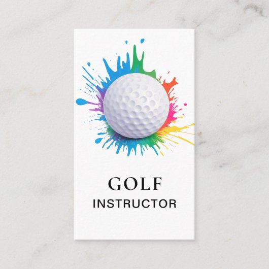 *~*  AP94  QR Rainbow Splash Golf Ball  Visitekaartje (Voorkant)