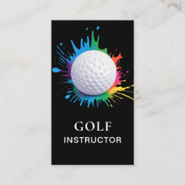 *~*  AP94  QR Regenboog Splash Bold Golfbal  Visitekaartje