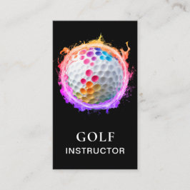 *~*  AP94 QR Vlammen Vuur Regenboog  Vet Golfbal  Visitekaartje