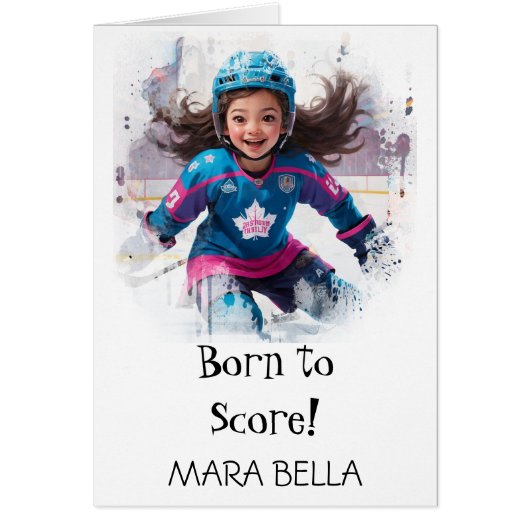 *~* AP94 Schattige Hockey Meisje 21 Personaliseer  (Voorkant)