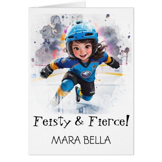 *~* AP94 Schattige Hocky Girl 1 Personaliseer Verj (Voorkant)