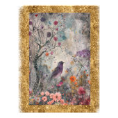 *~ AP95 Fantasievolle bloemkunst natuur goud glitt Foto Afdruk (Voorkant)