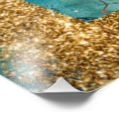 *~ AP95 Whimsical Woman Floral Gold Glitter Art Foto Afdruk (Hoek)