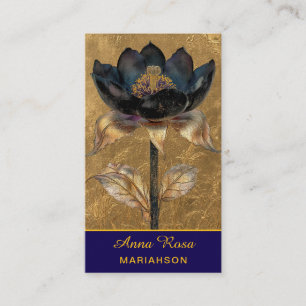 *~* AP98 Elegante Bloem Goud 30 Rijke  QR Bloem  Visitekaartje