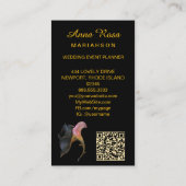 *~* AP98 Elegante Bloem Goud 4 Antiek QR Visitekaartje (Achterkant)