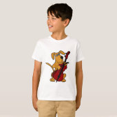 AP- bruine puppy Dog die Cello speelt T-shirt (Voorkant volledig)