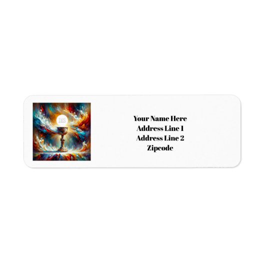 AP Communion Host en Chalice Expressionist Effect Etiket (Voorkant)