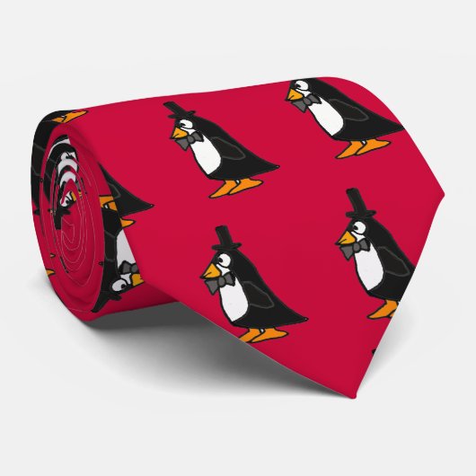 AP- Funny Penguin in a Tuxedo-Stropdas Stropdas (Opgerold)