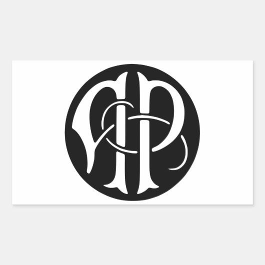 AP-monogram Rechthoekige Sticker (Voorkant)