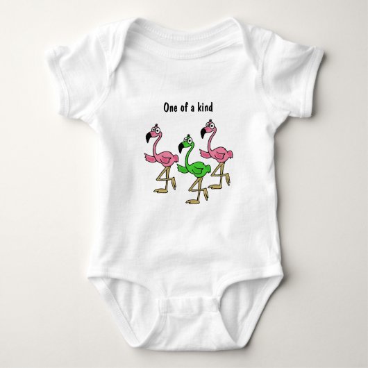 AP - Roze en Groene Baby van Flamingos Romper (Voorkant)