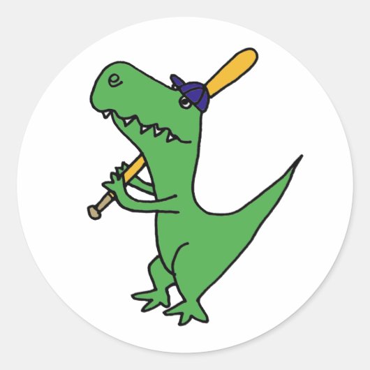 AP-T-rex Dinosaurus Spelen Honkbal Ronde Sticker (Voorkant)