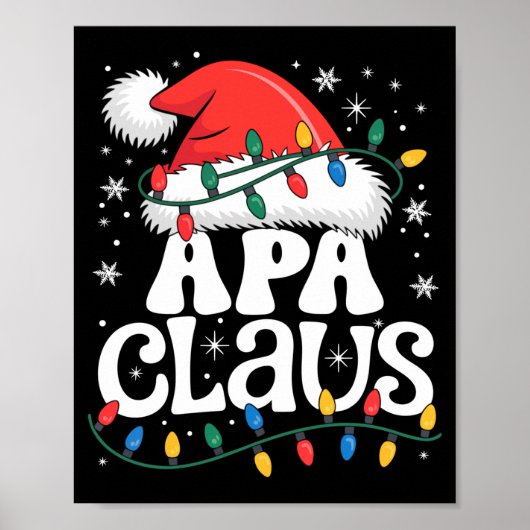 Apa Claus Funny Xmas Christmas Grandma Holiday Sty Poster (Voorkant)
