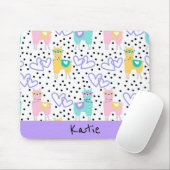 Apaca Llama Gepersonaliseerd kleurrijk Roze Paars Muismat (Met muis)