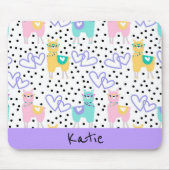 Apaca Llama Gepersonaliseerd kleurrijk Roze Paars Muismat (Voorkant)