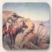 Apache Ambush (olie op doek) Bier Onderzetter (Voorkant)