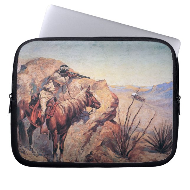 Apache Ambush (olie op doek) Laptop Sleeve (Voorkant)