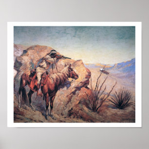 Apache Ambush (olie op doek) Poster