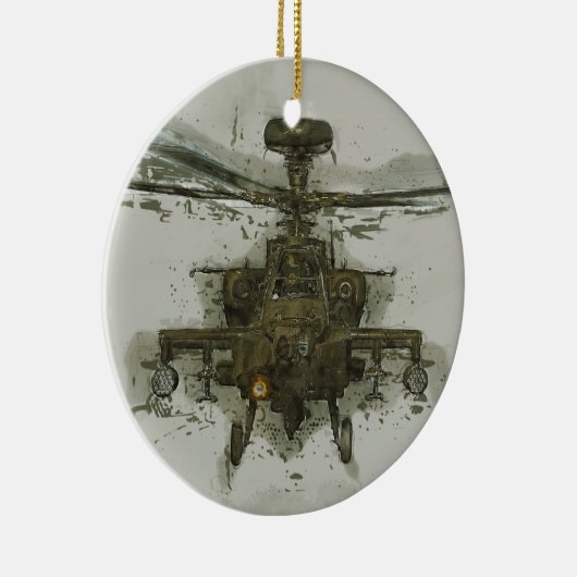 Apache Attack Helikopter Keramisch Ornament (Rechts)
