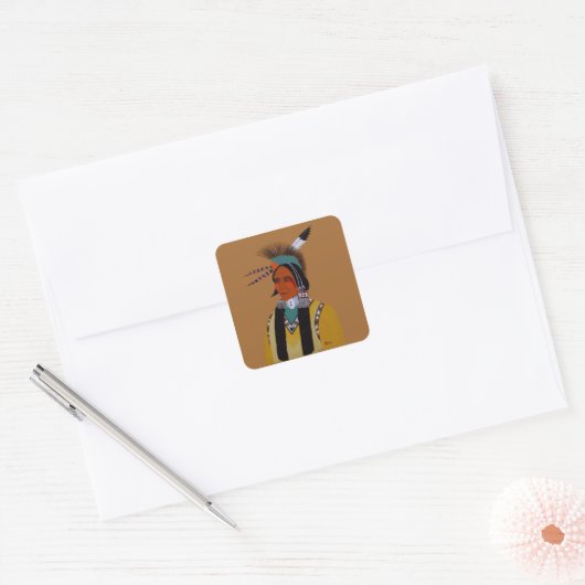 Apache Ben Vierkante Sticker (Envelop)