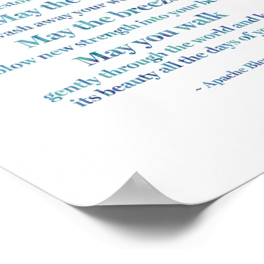 Apache Blessin in Waterverf Was Poster (Hoek)