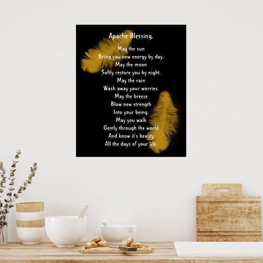 Apache Blessing gouden veer Poster (Keuken)
