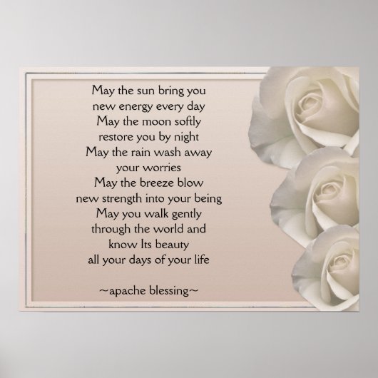 Apache Blessing-Ivory Rozen Art Print Poster (Voorkant)