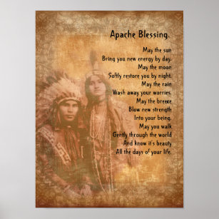 Apache Blessing Native American koppel Poster