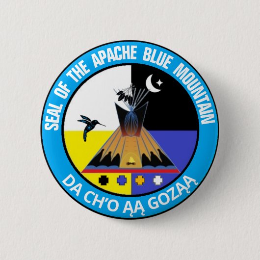 Apache Blue Mountain® Ronde Button 5,7 Cm (Voorkant)