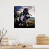 Apache Blue Painted Horse Poster (Keuken)