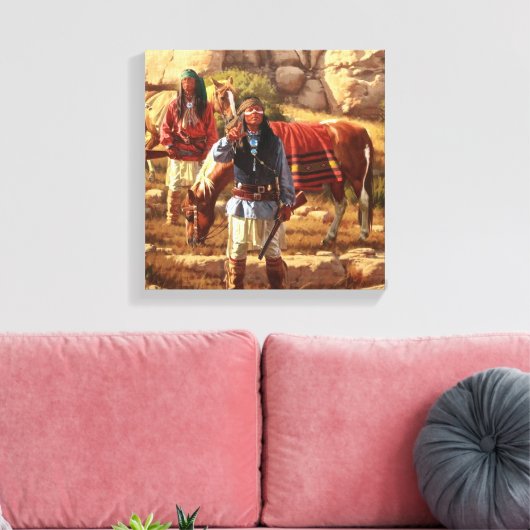 Apache Braves met Geronimo Canvas Afdruk (Insitu (Woonkamer))