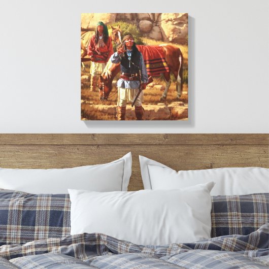 Apache Braves met Geronimo Canvas Afdruk (Insitu (Slaapkamer))