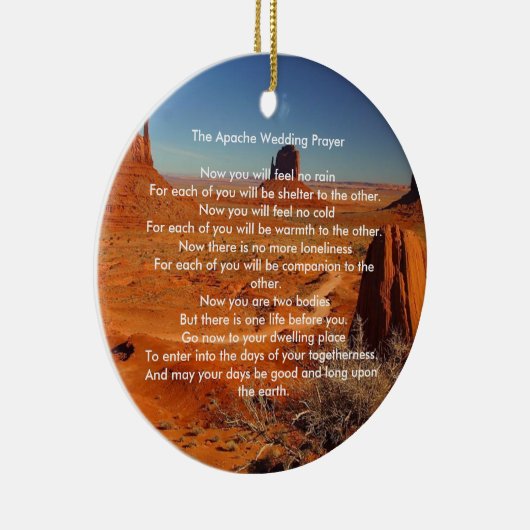 Apache Bruiloft Zegen Gebed - gepersonaliseerd Keramisch Ornament (Rechts)