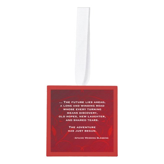 Apache Bruiloft Zegen Gepersonaliseerd Jubileum Ornament (Voorkant)