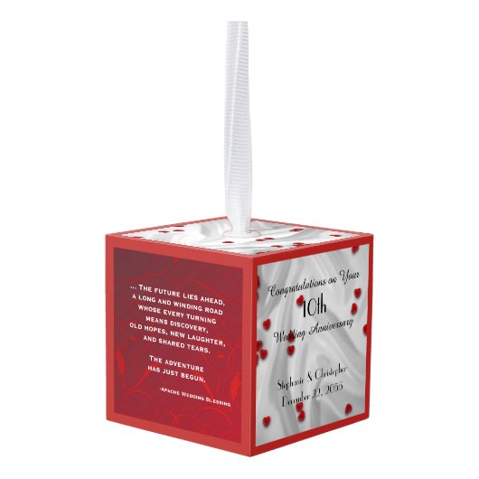 Apache Bruiloft Zegen Gepersonaliseerd Jubileum Ornament (Achter hoekig)