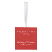 Apache bruiloft zegen gepersonaliseerd rood Orname Kubus Ornament (Rechts)